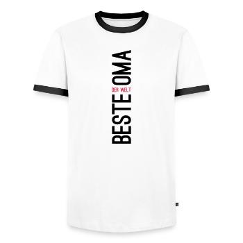 Beste Oma der Welt - Männer Kontrast-T-Shirt - Weiß/Schwarz - Vorne - AI Model Female 172 light (172cm) & AI Model Male 178 dark (178cm)