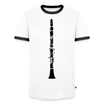 Klarinette - Männer Kontrast-T-Shirt - Weiß/Schwarz - Vorne - AI Model Female 172 light (172cm) & AI Model Male 178 dark (178cm)