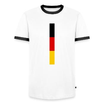 Drapeau de l’Allemagne - T-shirt contrasté Homme - blanc/noir - Devant - AI Model Female 172 light (172cm) & AI Model Male 178 dark (178cm)