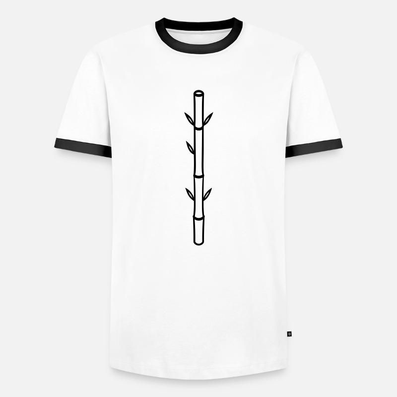 Bambus - Männer Kontrast-T-Shirt - Weiß/Schwarz