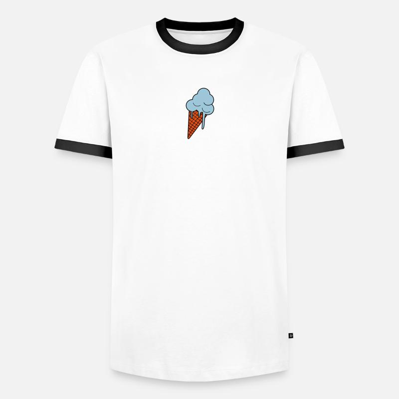 Schmelzendes Eis - Männer Kontrast-T-Shirt - Weiß/Schwarz