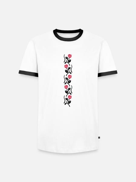 roses II - Men's Ringer Shirt - white/black