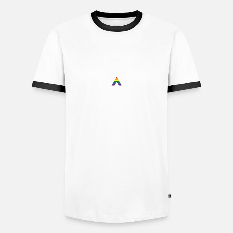 Ally Pride Flag - Männer Kontrast-T-Shirt - Weiß/Schwarz