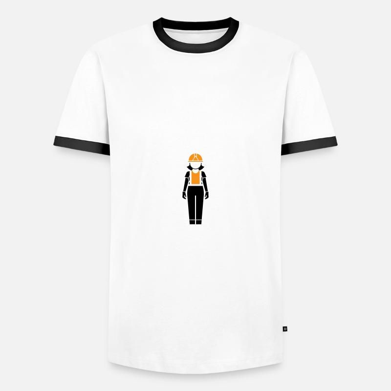 Construction Worker Woman - Men's Ringer Shirt - white/black