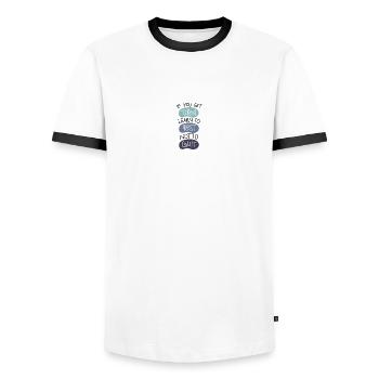 If you get tired Learn to rest not to quit - Men's Ringer Shirt - white/black - Front - AI Model Female 172 light (172cm) & AI Model Male 178 dark (178cm)