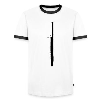 Fagott - Männer Kontrast-T-Shirt - Weiß/Schwarz - Vorne - AI Model Female 172 light (172cm) & AI Model Male 178 dark (178cm)