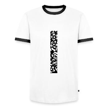 Buchstabe I - Männer Kontrast-T-Shirt - Weiß/Schwarz - Vorne - AI Model Female 172 light (172cm) & AI Model Male 178 dark (178cm)