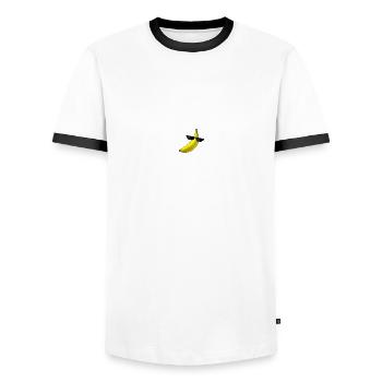 Deal with Banana - T-shirt contrasté Homme - blanc/noir - Devant - AI Model Female 172 light (172cm) & AI Model Male 178 dark (178cm)