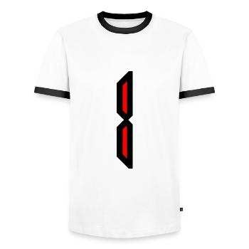 1. 1 JAHR. 1-JÄHRIGES JUBILÄUM. GEBURTSTAG 1 JAHR. EINS - Männer Kontrast-T-Shirt - Weiß/Schwarz - Vorne - AI Model Female 172 light (172cm) & AI Model Male 178 dark (178cm)