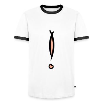 Dekoratives Ausrufezeichen. Handgezeichnet. - Männer Kontrast-T-Shirt - Weiß/Schwarz - Vorne - AI Model Female 172 light (172cm) & AI Model Male 178 dark (178cm)