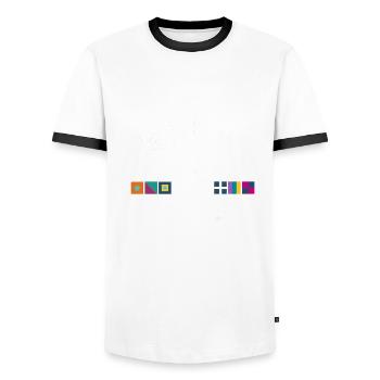Yacht Co Savannah Ostküste GA USA - Männer Kontrast-T-Shirt - Weiß/Schwarz - Vorne - AI Model Female 172 light (172cm) & AI Model Male 178 dark (178cm)