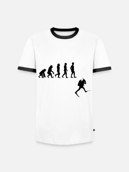 Evolution Freitauchen Freitauchen Plongée - Männer Kontrast-T-Shirt - Weiß/Schwarz
