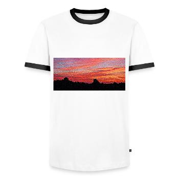 The beauty of - Men's Ringer Shirt - white/black - Front - AI Model Female 172 light (172cm) & AI Model Male 178 dark (178cm)