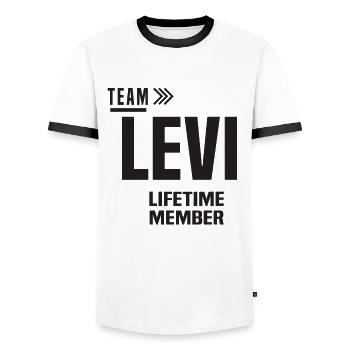 Lévi - T-shirt contrasté Homme - blanc/noir - Devant - AI Model Female 172 light (172cm) & AI Model Male 178 dark (178cm)