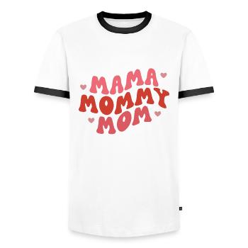 Mama Mommy Mom - Men's Ringer Shirt - white/black - Front - AI Model Female 172 light (172cm) & AI Model Male 178 dark (178cm)