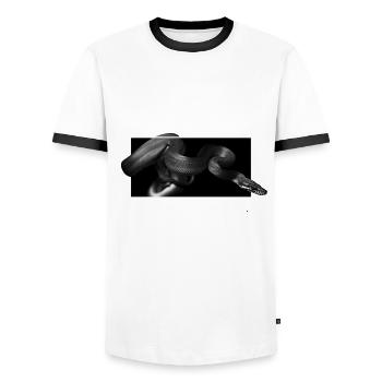 Pythons addict - Men's Ringer Shirt - white/black - Front - AI Model Female 172 light (172cm) & AI Model Male 178 dark (178cm)