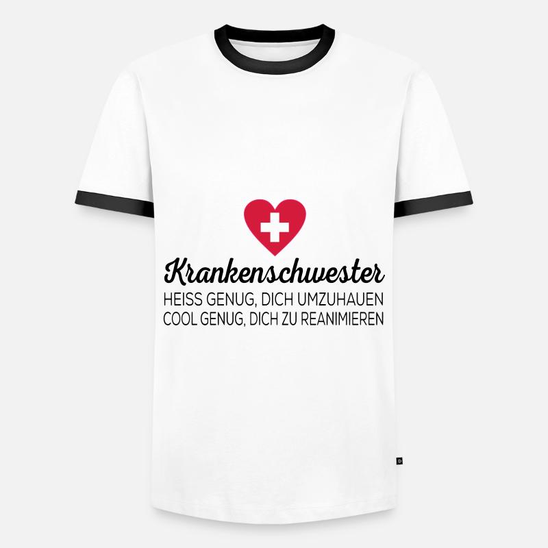 Krankenschwester - Männer Kontrast-T-Shirt - Weiß/Schwarz