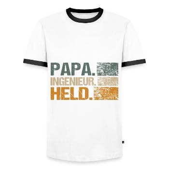 Ingenieur Student Papa lustig Sprüche Spruch Baby - Männer Kontrast-T-Shirt - Weiß/Schwarz - Vorne - AI Model Female 172 light (172cm) & AI Model Male 178 dark (178cm)