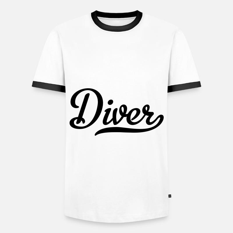 diver - Men's Ringer Shirt - white/black