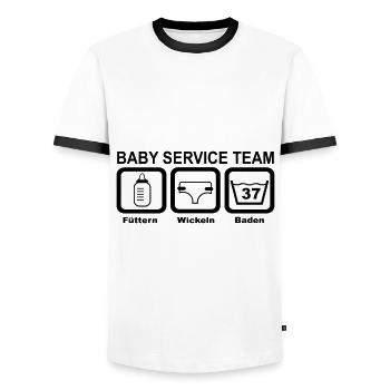baby - Männer Kontrast-T-Shirt - Weiß/Schwarz - Vorne - AI Model Female 172 light (172cm) & AI Model Male 178 dark (178cm)