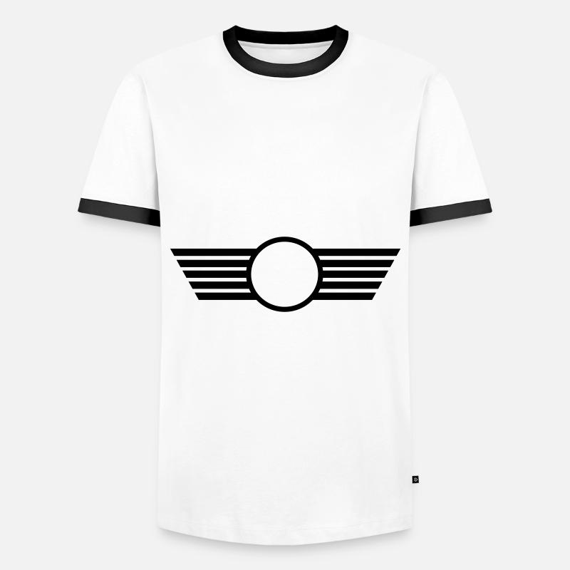 Flügel - Männer Kontrast-T-Shirt - Weiß/Schwarz