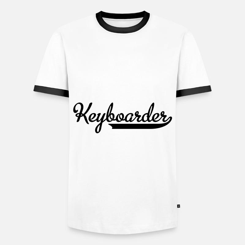 Keyboard - Men's Ringer Shirt - white/black