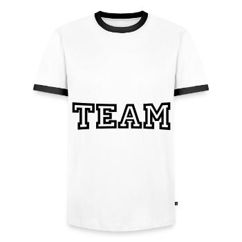 Team - T-shirt contrasté Homme - blanc/noir - Devant - AI Model Female 172 light (172cm) & AI Model Male 178 dark (178cm)