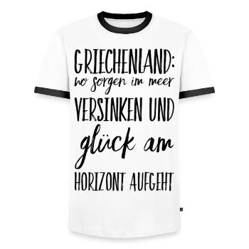 Lustiger Griechischer Spruch Griechenland Geschenk - Männer Kontrast-T-Shirt - Weiß/Schwarz - Vorne - AI Model Female 172 light (172cm) & AI Model Male 178 dark (178cm)
