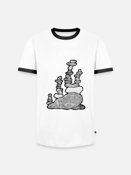 Stones - Männer Kontrast-T-Shirt - Weiß/Schwarz
