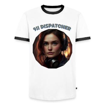 Bediener, Disponenten, Frauen - Männer Kontrast-T-Shirt - Weiß/Schwarz - Vorne - AI Model Female 172 light (172cm) & AI Model Male 178 dark (178cm)