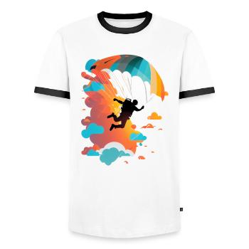 Skydiving art - Men's Ringer Shirt - white/black - Front - AI Model Female 172 light (172cm) & AI Model Male 178 dark (178cm)