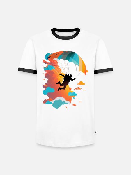 Skydiving art - Men's Ringer Shirt - white/black