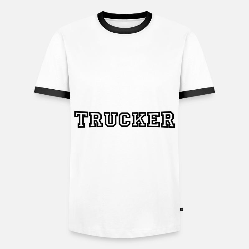 Trucker - Männer Kontrast-T-Shirt - Weiß/Schwarz