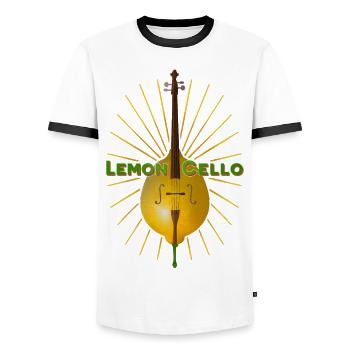 Lemon Cello Lemoncello - Men's Ringer Shirt - white/black - Front - AI Model Female 172 light (172cm) & AI Model Male 178 dark (178cm)