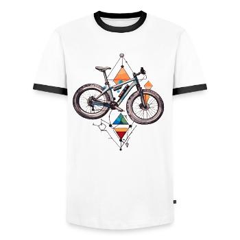 Dein Mountainbike-Design für die moderne Ära - Männer Kontrast-T-Shirt - Weiß/Schwarz - Vorne - AI Model Female 172 light (172cm) & AI Model Male 178 dark (178cm)