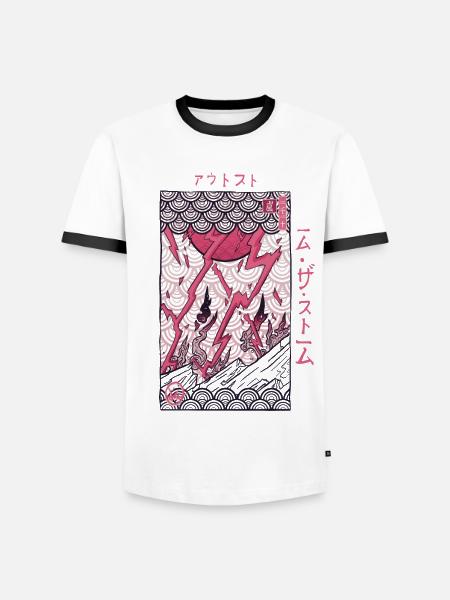 Sturm - Männer Kontrast-T-Shirt - Weiß/Schwarz