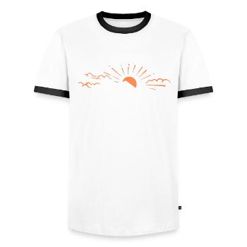 Geländewagen 4x4 Geländewagen - Männer Kontrast-T-Shirt - Weiß/Schwarz - Vorne - AI Model Female 172 light (172cm) & AI Model Male 178 dark (178cm)