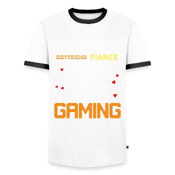 Ich liebe meinen nicht Freund, sondern Verlobter - Männer Kontrast-T-Shirt - Weiß/Schwarz - Vorne - AI Model Female 172 light (172cm) & AI Model Male 178 dark (178cm)