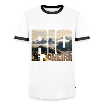 Rio de Janeiro Brasilien - Männer Kontrast-T-Shirt - Weiß/Schwarz - Vorne - AI Model Female 172 light (172cm) & AI Model Male 178 dark (178cm)
