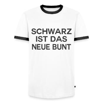 Schwarz ist das neue Bunt - Männer Kontrast-T-Shirt - Weiß/Schwarz - Vorne - AI Model Female 172 light (172cm) & AI Model Male 178 dark (178cm)