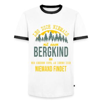Bergkind Geschenkidee - Männer Kontrast-T-Shirt - Weiß/Schwarz - Vorne - AI Model Female 172 light (172cm) & AI Model Male 178 dark (178cm)
