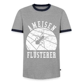 Ameisen Flüsterer Geschenkidee - Männer Kontrast-T-Shirt - Grau/Navy  - Vorne - AI Model Female 172 light (172cm) & AI Model Male 178 light (178cm)