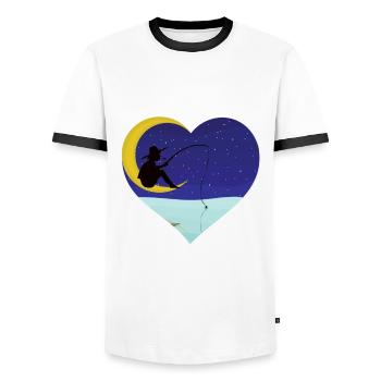 Dreamin' Fisherman - Männer Kontrast-T-Shirt - Weiß/Schwarz - Vorne - AI Model Female 172 light (172cm) & AI Model Male 178 dark (178cm)