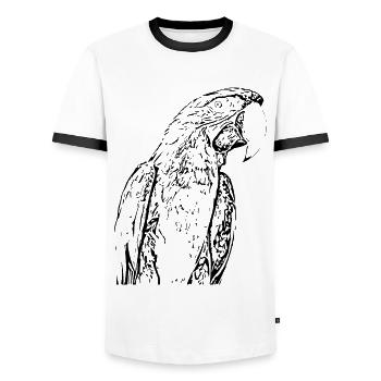 Parrot Bird Black - Men's Ringer Shirt - white/black - Front - AI Model Female 172 light (172cm) & AI Model Male 178 dark (178cm)