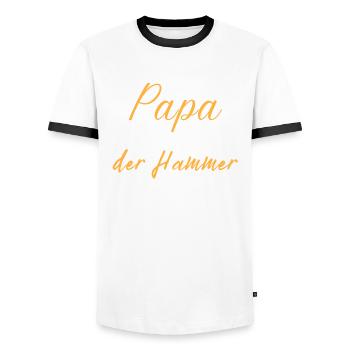 Bester Papa. Vatertag. Hammer. Werkzeugkasten - Männer Kontrast-T-Shirt - Weiß/Schwarz - Vorne - AI Model Female 172 light (172cm) & AI Model Male 178 dark (178cm)