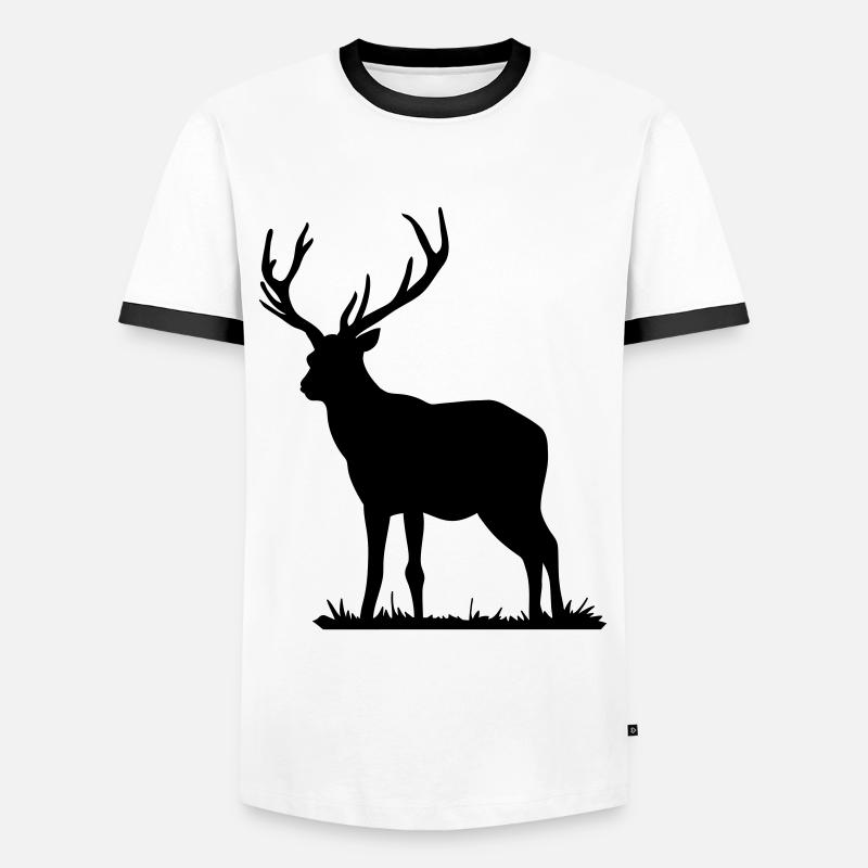 deer - Men's Ringer Shirt - white/black