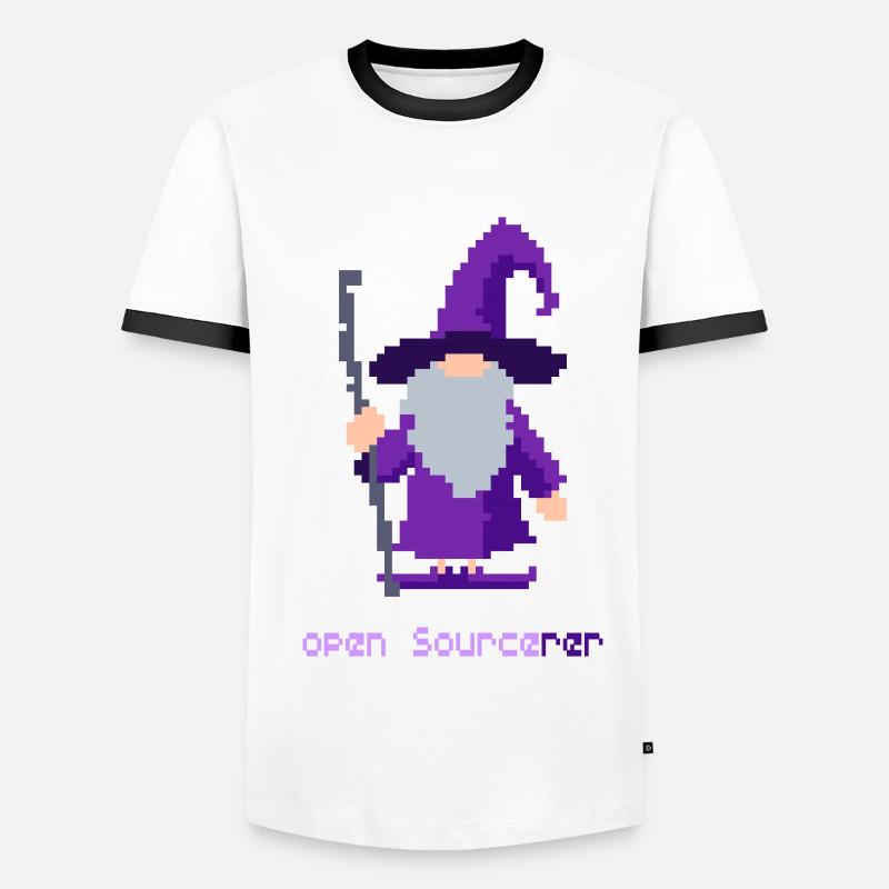 Open source - Men's Ringer Shirt - white/black