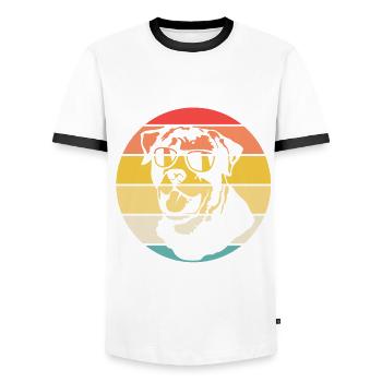 Bester Rottweiler - Männer Kontrast-T-Shirt - Weiß/Schwarz - Vorne - AI Model Female 172 light (172cm) & AI Model Male 178 dark (178cm)