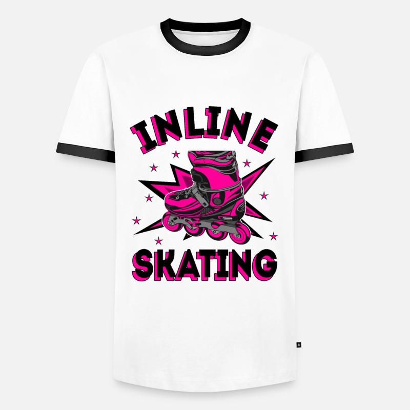 Inline Skating Inline-Skates - Männer Kontrast-T-Shirt - Weiß/Schwarz