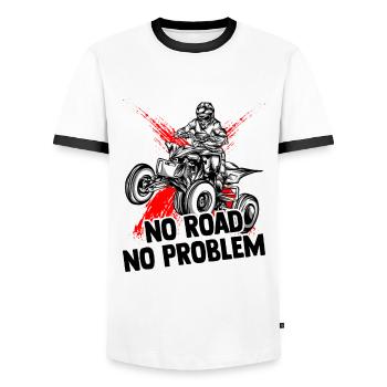 Quad bike - Men's Ringer Shirt - white/black - Front - AI Model Female 172 light (172cm) & AI Model Male 178 dark (178cm)